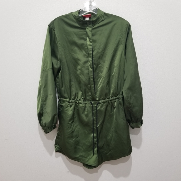 ๐ธ New Hunter Army Green Drawstrings Waist Button Up Shortalls Romper Size XS - Picture 3 of 8